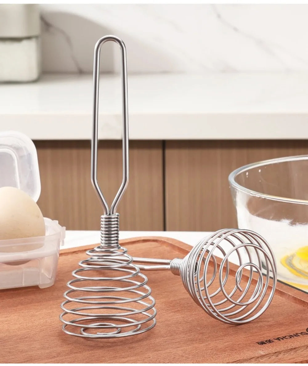 New Stainless Steel Manual Press Type Egg Beater Creative Honey Spoon Mixer Milk Jam Stirring Spoon Kitchen Baking Cooking Tools.