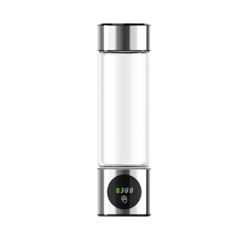 Portable Performance Hydrogen Water Generator Bottle SPE+PEM Dual Chamber lonizer + PPB&Time Display Electrolytic Hydrogen Water.
