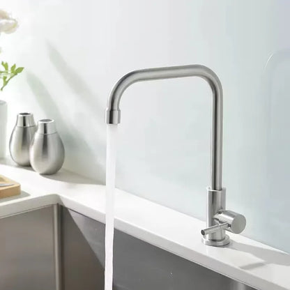Stainless Steel Kitchen Faucet Single Lever Hole Tap Cold Sink Faucet Single Handle Deck Mounted Water Tap