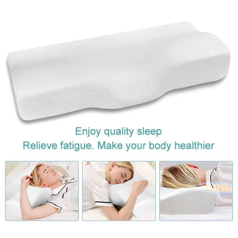 Memory Foam Bed Orthopedic Pillow Neck Protection Slow Rebound Memory Pillow Butterfly Shaped Health Cervical Neck.