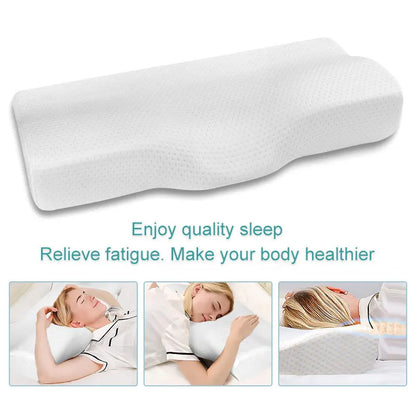 Memory Foam Bed Orthopedic Pillow Neck Protection Slow Rebound Memory Pillow Butterfly Shaped Health Cervical Neck.