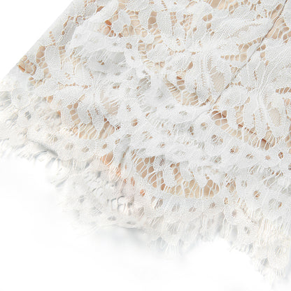 Ladies Elegant Jumpsuit  Spaghetti Straps V-Neck Solid Embroidered Lace Open Back Wide Leg Jumpsuit Long Jumpsuit Black White.