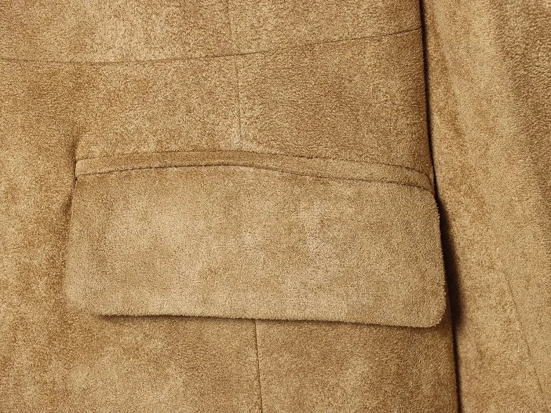 MUJER Kunstpelz-Leder-Blazer für Damen, Kunstleder, luxuriöse Damen-Blazer, Mäntel, Büro, taillierte Jacke, Damen-Winter-Oberbekleidung