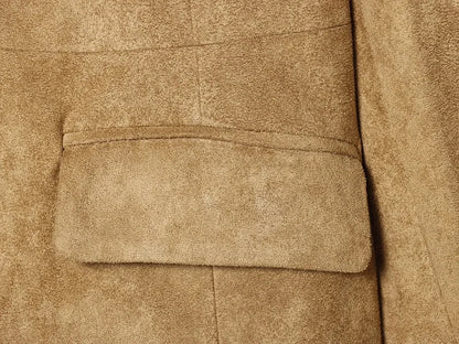 MUJER Kunstpelz-Leder-Blazer für Damen, Kunstleder, luxuriöse Damen-Blazer, Mäntel, Büro, taillierte Jacke, Damen-Winter-Oberbekleidung