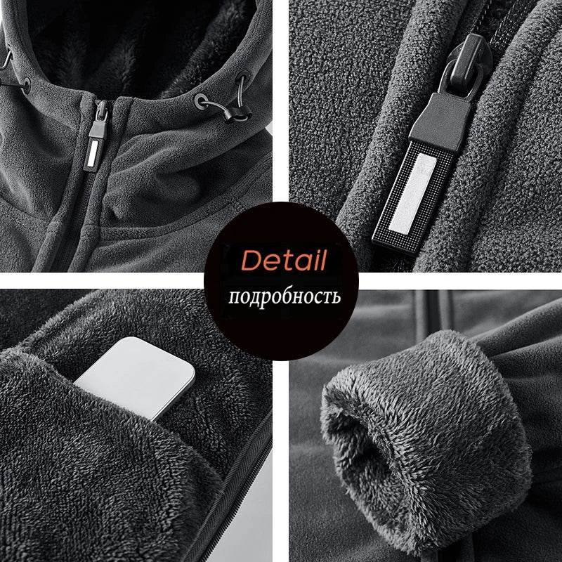 Winter Men Fleece Warm Jackets Mens Windproof Thick Jackets Parkas Coats Men Hooded Casual Outwear Jackets Male LZLLTT.