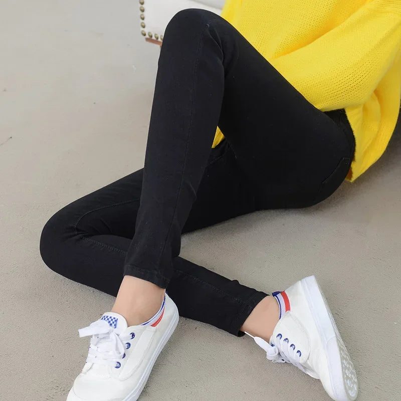 High Waist Slim Fit Jeans Women's Fashion Autumn New Style Korean Version Long Pants Nine Points Ladies Tight Fit Trousers.