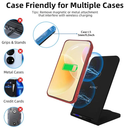 100W Wireless Charger For iPhone 16 15 14 13 12 Pro Max 11 Phone Stand Charger for Samsung S24 S23 Xiaomi Foldable Fast Charging