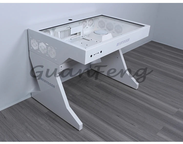 Computergehäuse für große Spieler, All-in-One-Tisch, hochwertiger Desktop, vollständig transparent, großes Gehäuse, cooler wassergekühlter Sci-Fi-Spieltisch