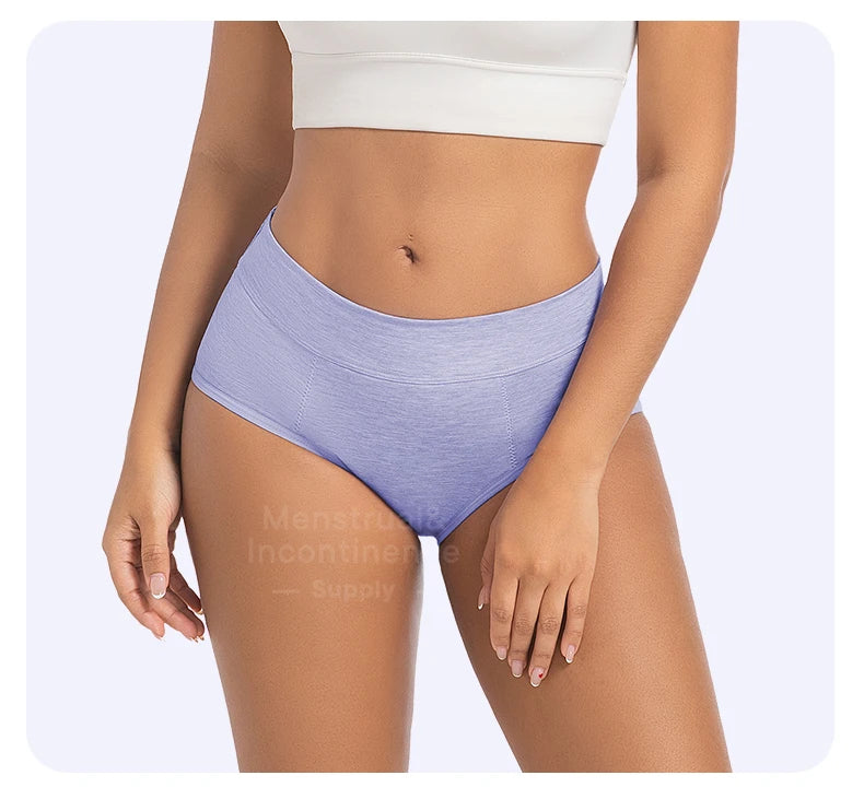 High Waist Leakproof Period Panties Bamboo Fibre Heavy Flow Absorbent Underwear Reusable Breathable.