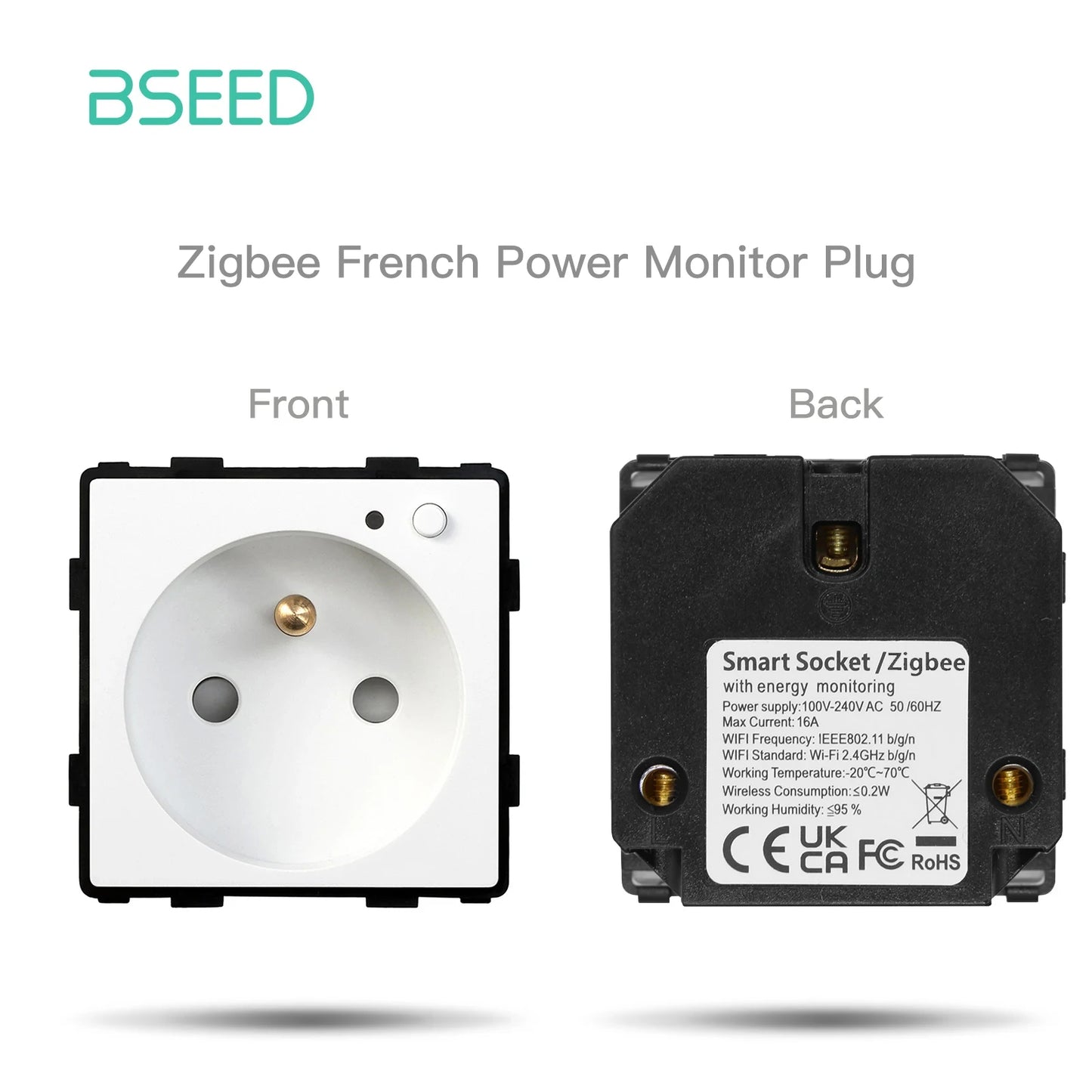 BSEED Zigbee EU/FR/UK/Universal Smart Steckdose Stecker Funktion Teile Mit Power Monitor Glas Rahmen DIY Teile Kostenlose Kombinieren.