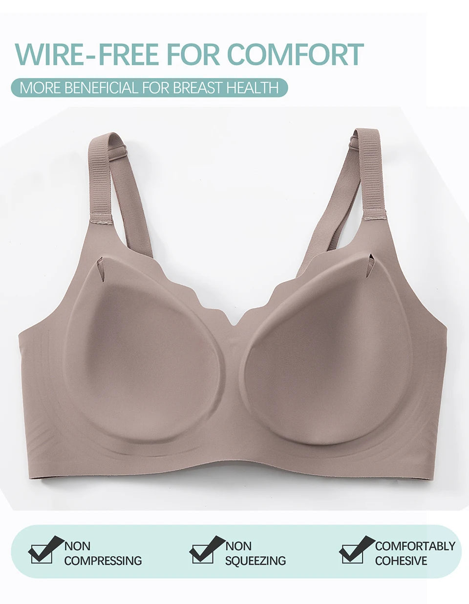 Comfortable Seamless Full Coverage Bra For Women Plus Size Wireless Bras Hide Back Fat T-Shirt Bra Push Up Everyday Bra.