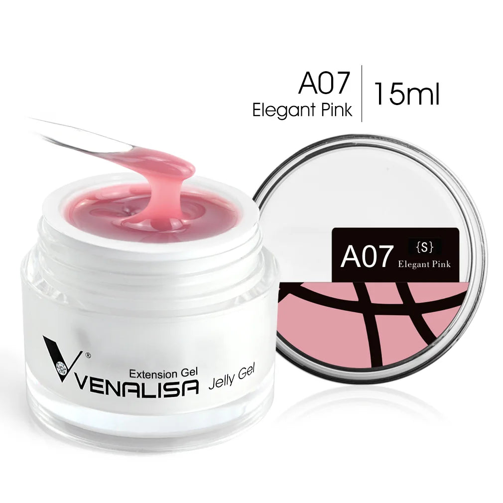 Venalisa Camouflage Nail Gel 15ml Soak Off UV LED Nail Polish Builder Construction Extend Semi Transparent  Jelly Poly Nail Gel