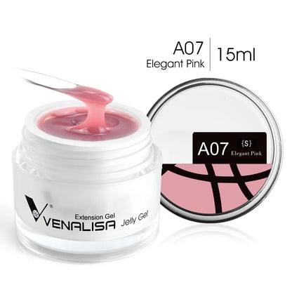 Venalisa Camouflage Nail Gel 15ml Soak Off UV LED Nail Polish Builder Construction Extend Semi Transparent  Jelly Poly Nail Gel