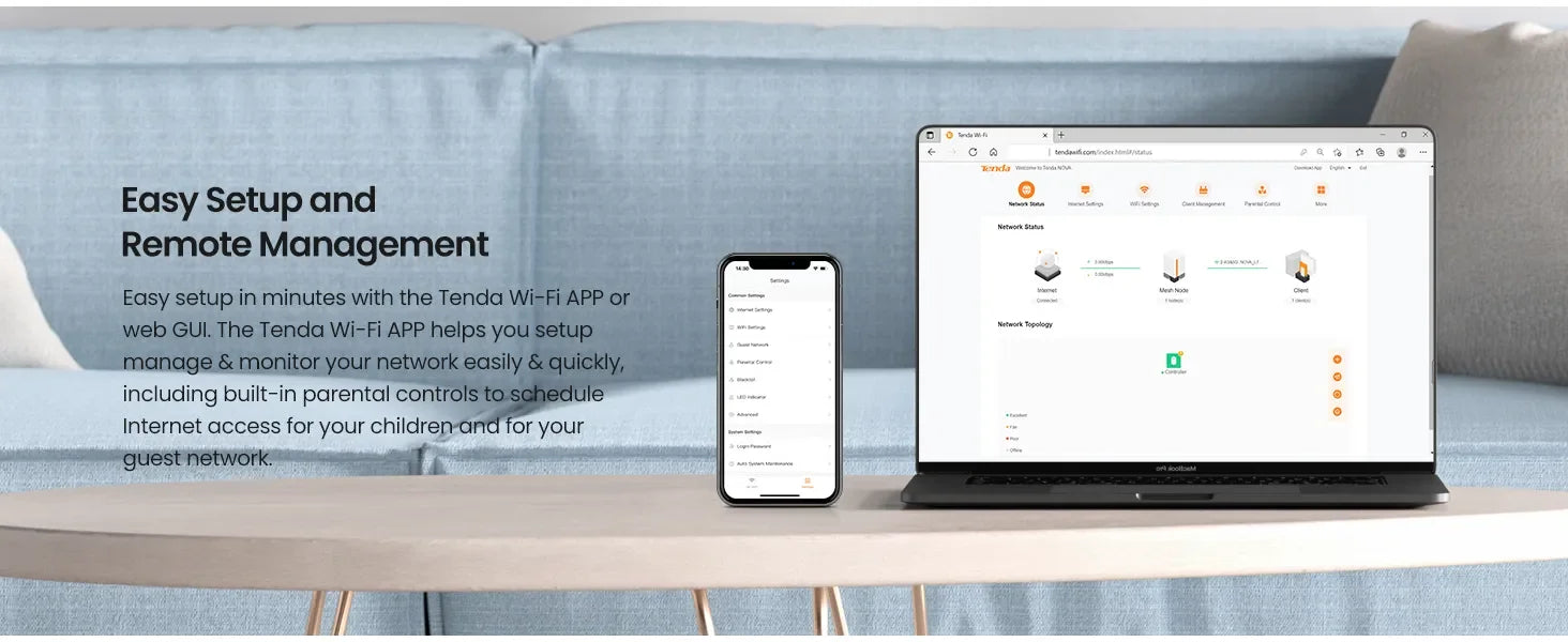 AX1500 Mesh WiFi 6 Router Tenda Mesh MX3 WiFi6 Gigabit WIFI Router 2.4G 5G Dual-Band Whole home wifi mesh Cover 3500sq.ft.