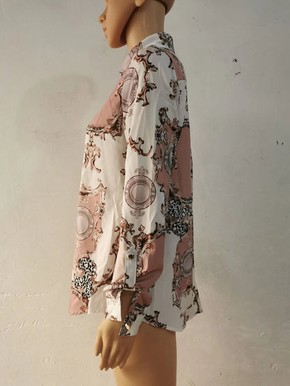 Blue Women's Long-sleeved Shirt, Single-breasted Collar Commuter Shirts, White and Black Slim-fit Top.