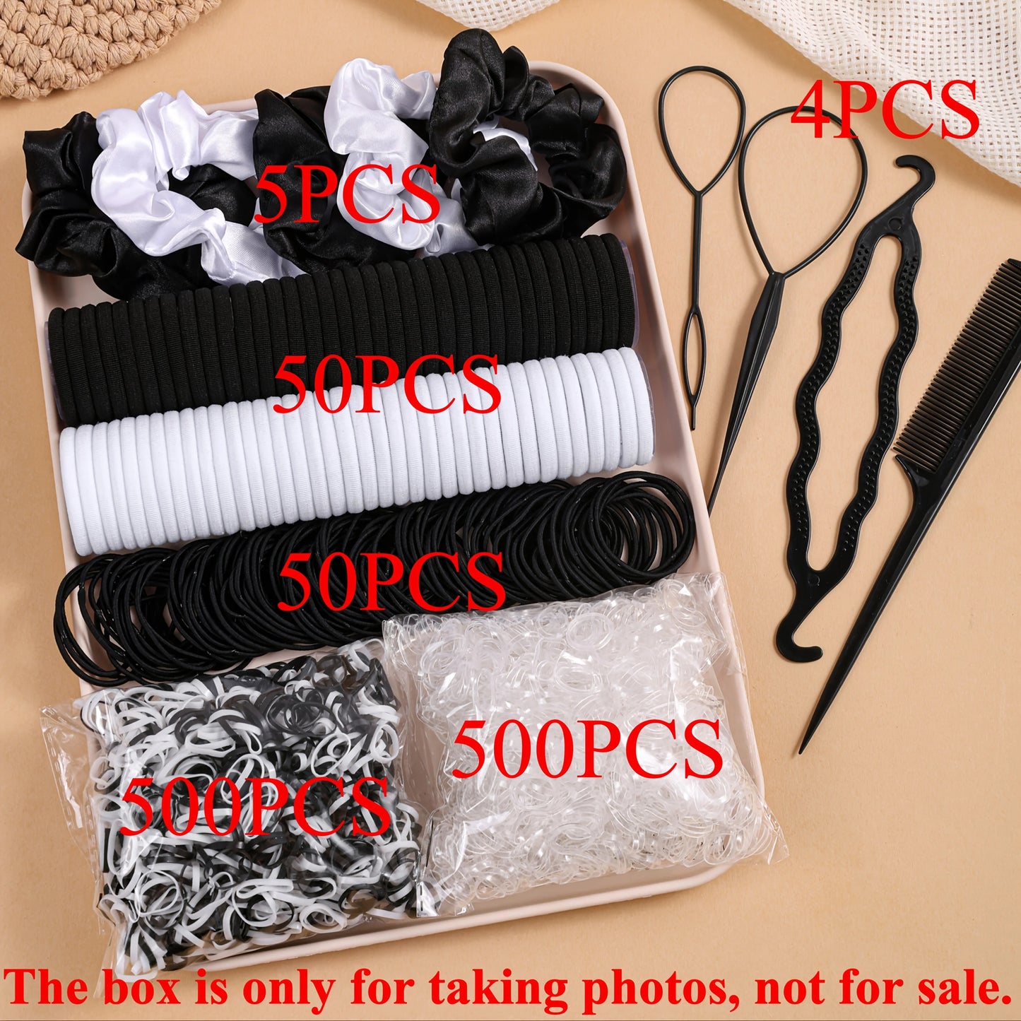 1109Pcs Hair Accessories Set for Women Seamless Ponytail Holders Scrunchies Elastic Hair Ties Girls Variety Hair Bands.
