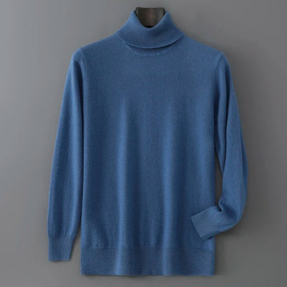 2025 Autumn/Winter High Collar Men's 100% Pure Wool Stylish Youth Loose Knitted Outerwear Flip Collar Casual Base Men's Sweaters