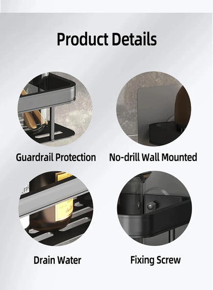 Badezimmer nicht perforiert Saugnapf dreieckiger Korb Lagerregal Waschbecken Wandmontage Küche Badezimmer Lagerregal