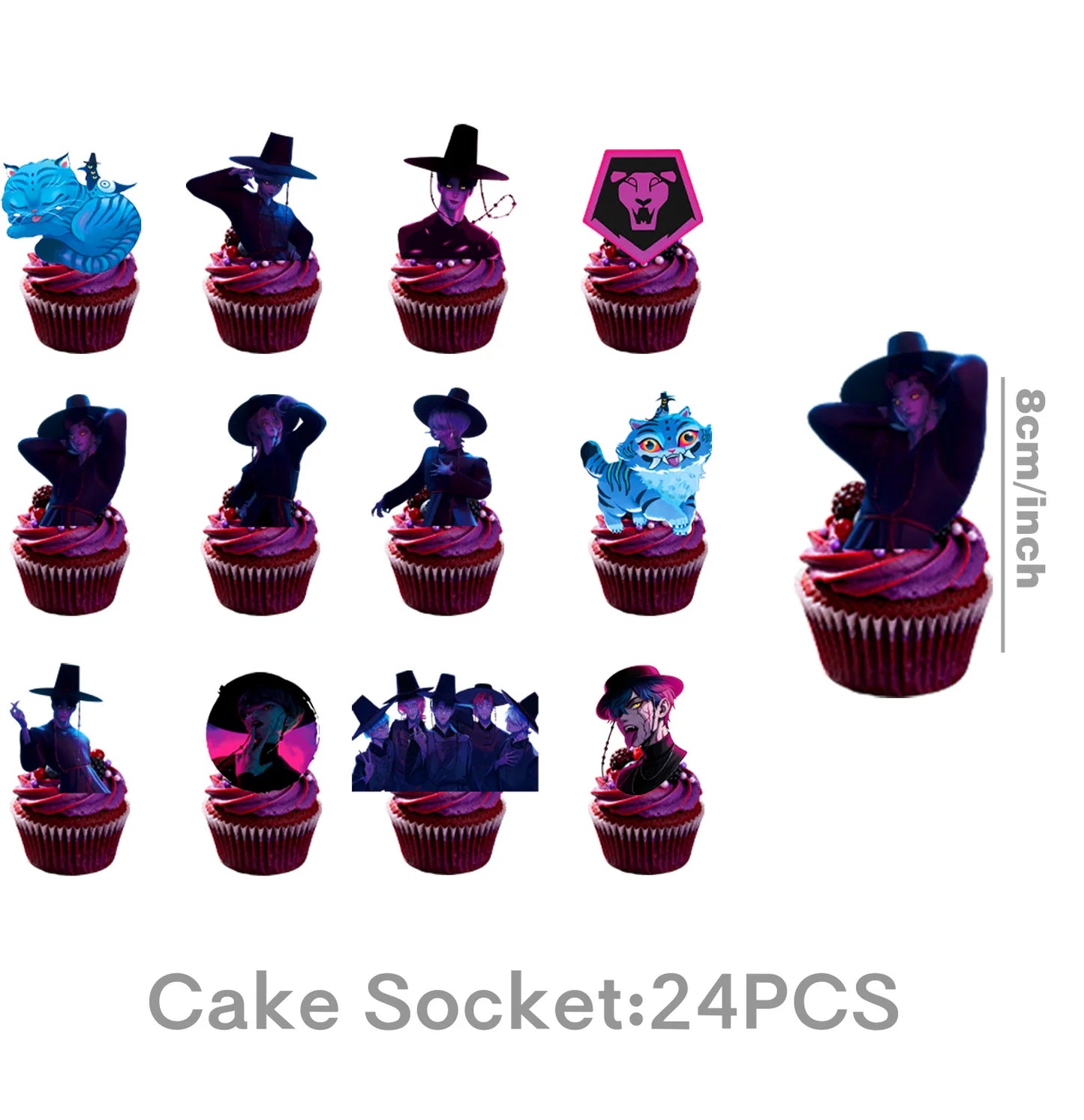 1/25 stücke Dämon Jäger Kuchen Topper Alles Gute Zum Geburtstag Party Kuchen Dekoration Kinder Favor Kpop Dämon Jäger Kuchen Ornamente Baby dusche