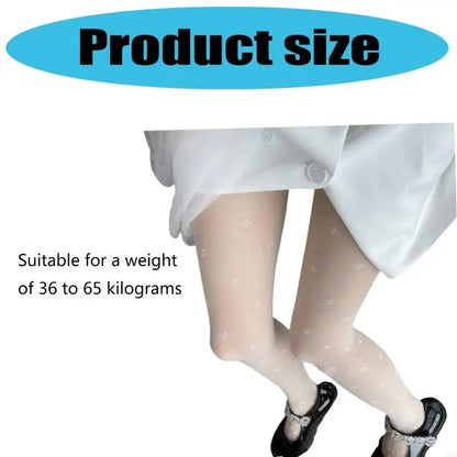 Elegant Four Leaf Jacquard Sheer Pantyhose Soft Stretchy Mesh Tights for Women.