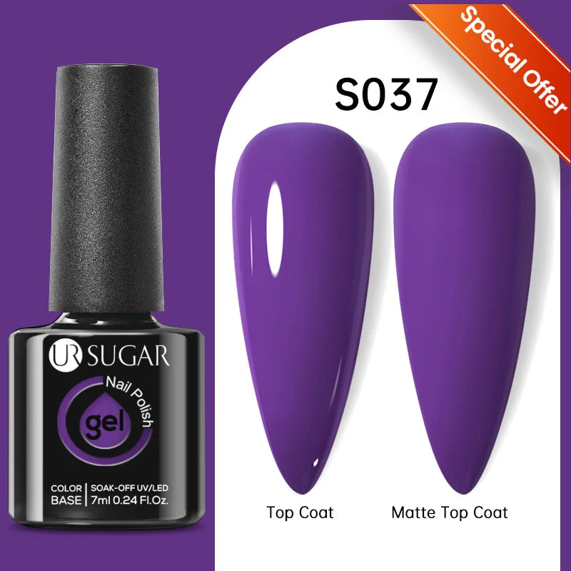 UR SUGAR 7/7.5ml Summer Blue Silver Gel Nail Polish Semi Permanent High Quality Soak Off UV LED Varnishes Nails Art Manicure