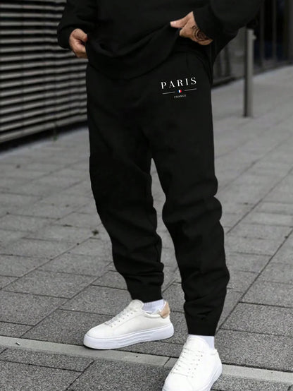 Mens Tracksuit Letter Print Single Piece O Neck Sweatshirt Sweatpants Daily Casual Office Man Clothing Sports Jogging Streetwear.