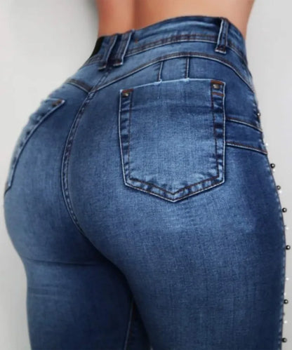 New Arrival Women's High Waist Jeans Fashion Slim High Elastic Jeans Skinny Denim Pencil Pants butt shaping jeans S-2XL.