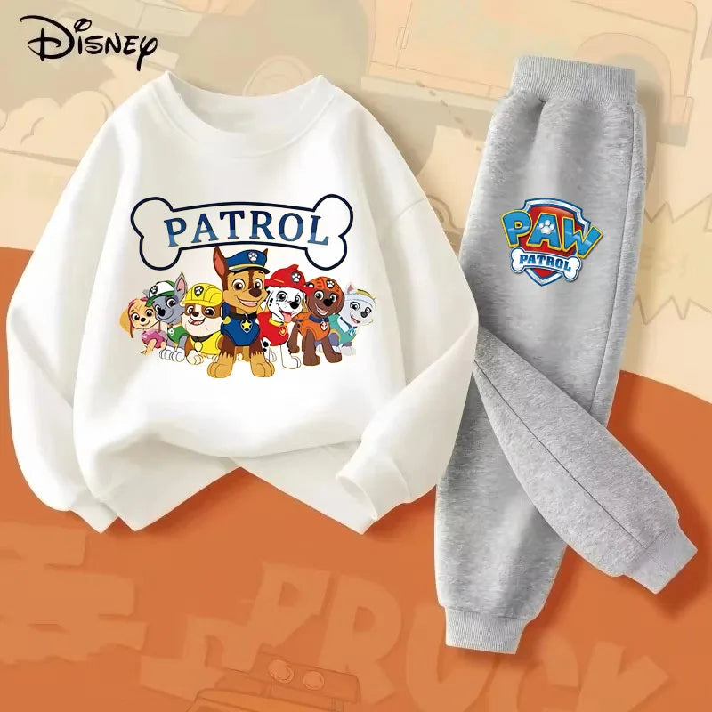 PAW Patrol Boys Long Sleeved Pullover Long Pant Two Piece Set Spring New Children's Hoodies Set Kids Casual Sweatsuit.