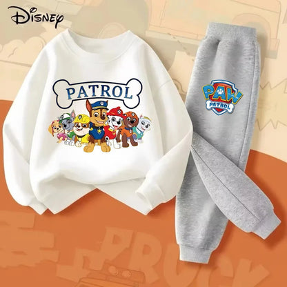 PAW Patrol Boys Long Sleeved Pullover Long Pant Two Piece Set Spring New Children's Hoodies Set Kids Casual Sweatsuit.