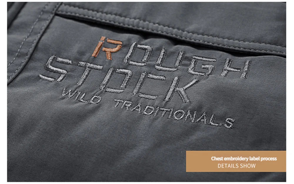 New Autumn/Winter Men's Fleece-Lined Thickened Cotton Coat Casual Vintage Workwear Jacket with Detachable Hood Multiple Pockets