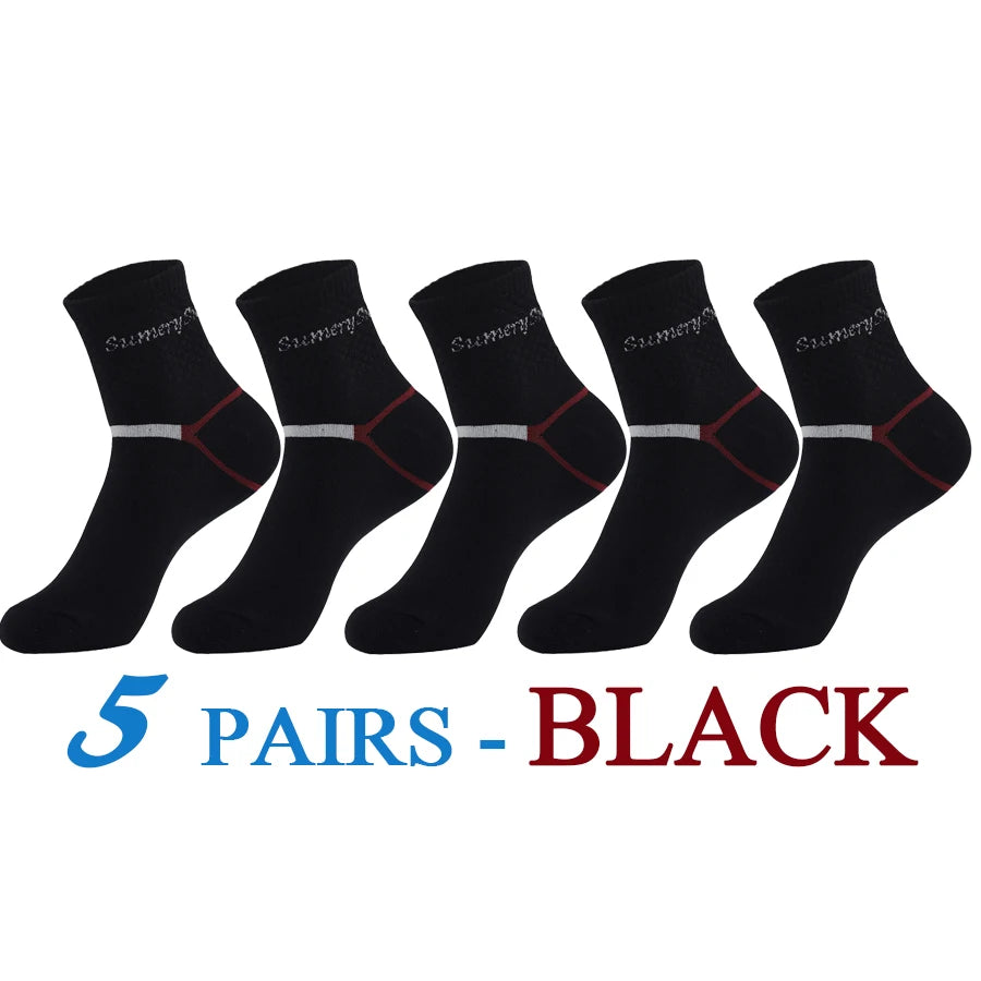 5 Pairs/Lot Running Socks Men Sports High Quality Cotton Colorful Outdoor Cycle Casual Breathable Long Sock Male Gifts 5 Styles.