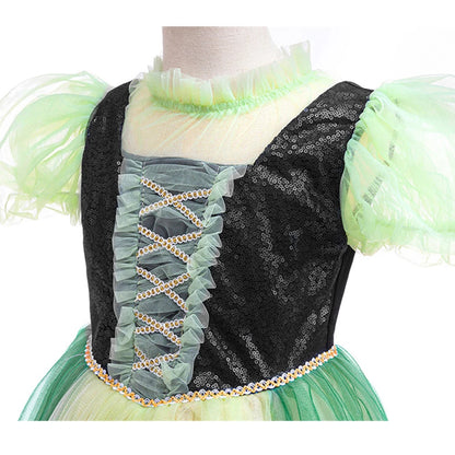 Anna Grünes Kleid Mädchen Spitze Tüll Elegantes Kleid Kinder Bühnenshow Prinzessin Kostüm Kinder Purim Cosplay Kleidung.
