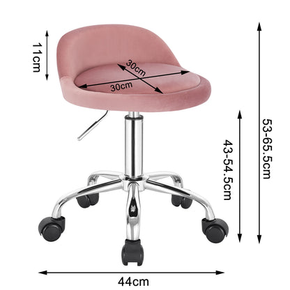WOLTU Drehbarer Bürostuhl mit Rollen, höhenverstellbarer Computerstuhl mit niedriger Rückenlehne, Arbeitsrolle, Rocker-Schminkhocker