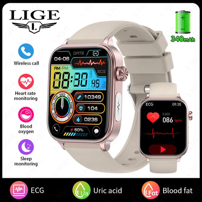 2025 New ECG+PPG Smart Watch Women Heart Rate Blood Lipid Uric Acid Women Menstrual Health Tracker Smartwatches For Android iOS