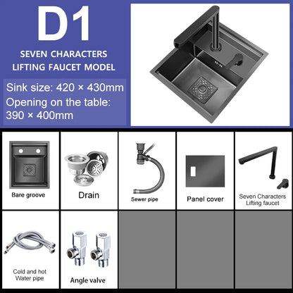 Versteckte Küchen spüle Bar Spüle Kit Klapp hahn Abflussrohr, Drop-In Unterbau Spüle, kleine Edelstahls püle für Workstation RV