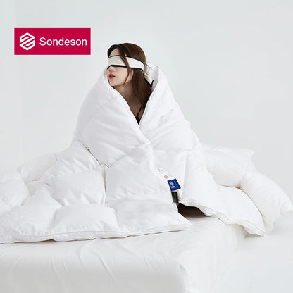 Sondeson Winter 100% Goose Down Quilt Filler 3D Bread Fluffy Duvet Insert Ultra-Soft Queen King Comforter All Season Blankets.