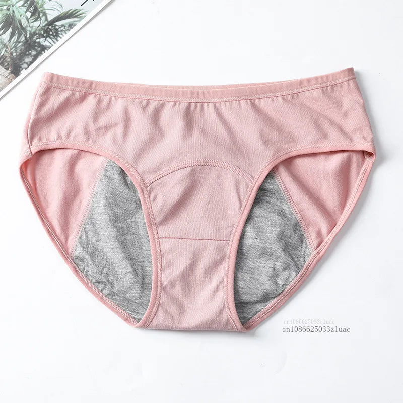 Menstrual Panties Leakproof Ladies Menstrual Pants Women's Cotton Briefs Teenager Student Mid Waist Panties for Menstruation