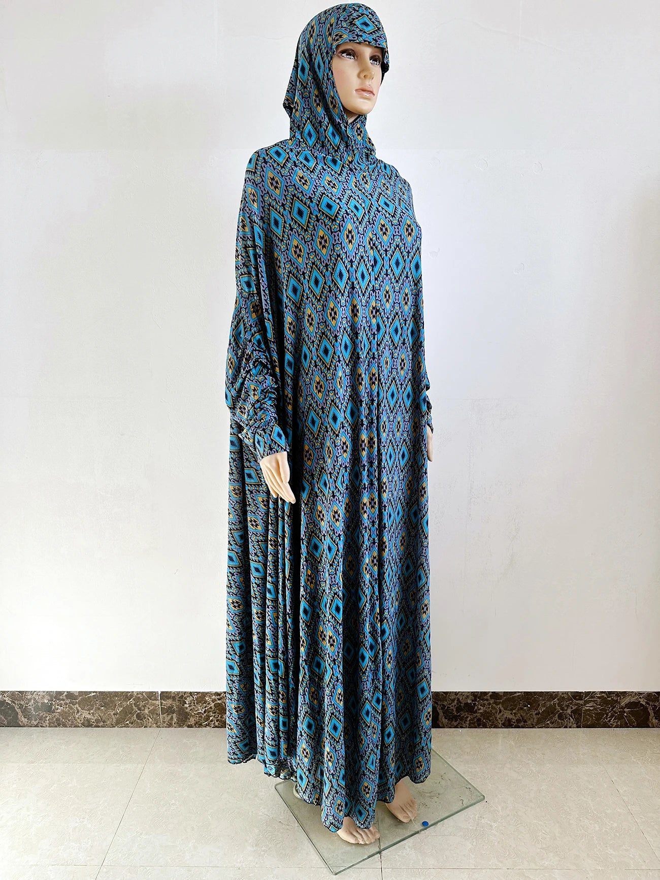 6XL  Muslim Womens Hooded Abaya African Sleeveless Prayer Garment Kaftan Dress With Hijab Floral Dubai Saudi Robe Ramadan