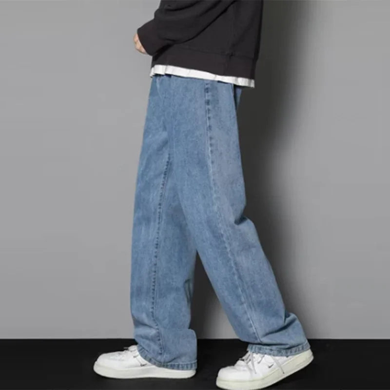 2025 Men Baggy Casual Jeans Male High Street Straight Leg Denim Pants American Classic Retro Summer Casual Long Trousers