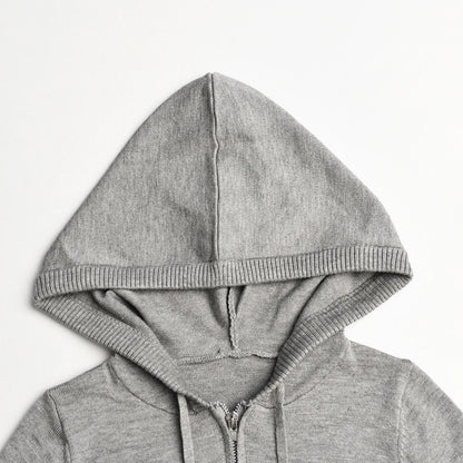 Apprabant Rib Knitted Two Piece Set Women Tracksuit Long Sleeve Zipper Hoodies Skinny Pants Sets Casual Solid Sweatshirt Suits