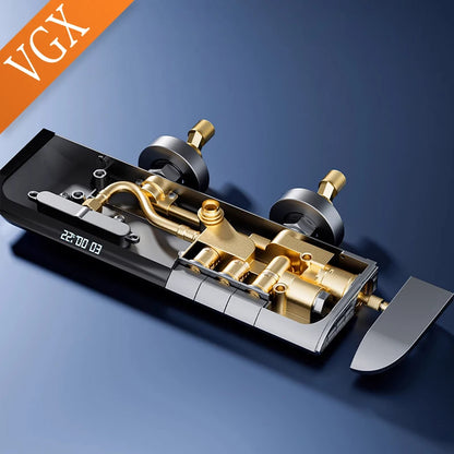 VGX Thermostatic Shower System Set Smart Digital Bathroom Shower Faucet Set Temperature Display Rainlfall Bathroom Shower Set