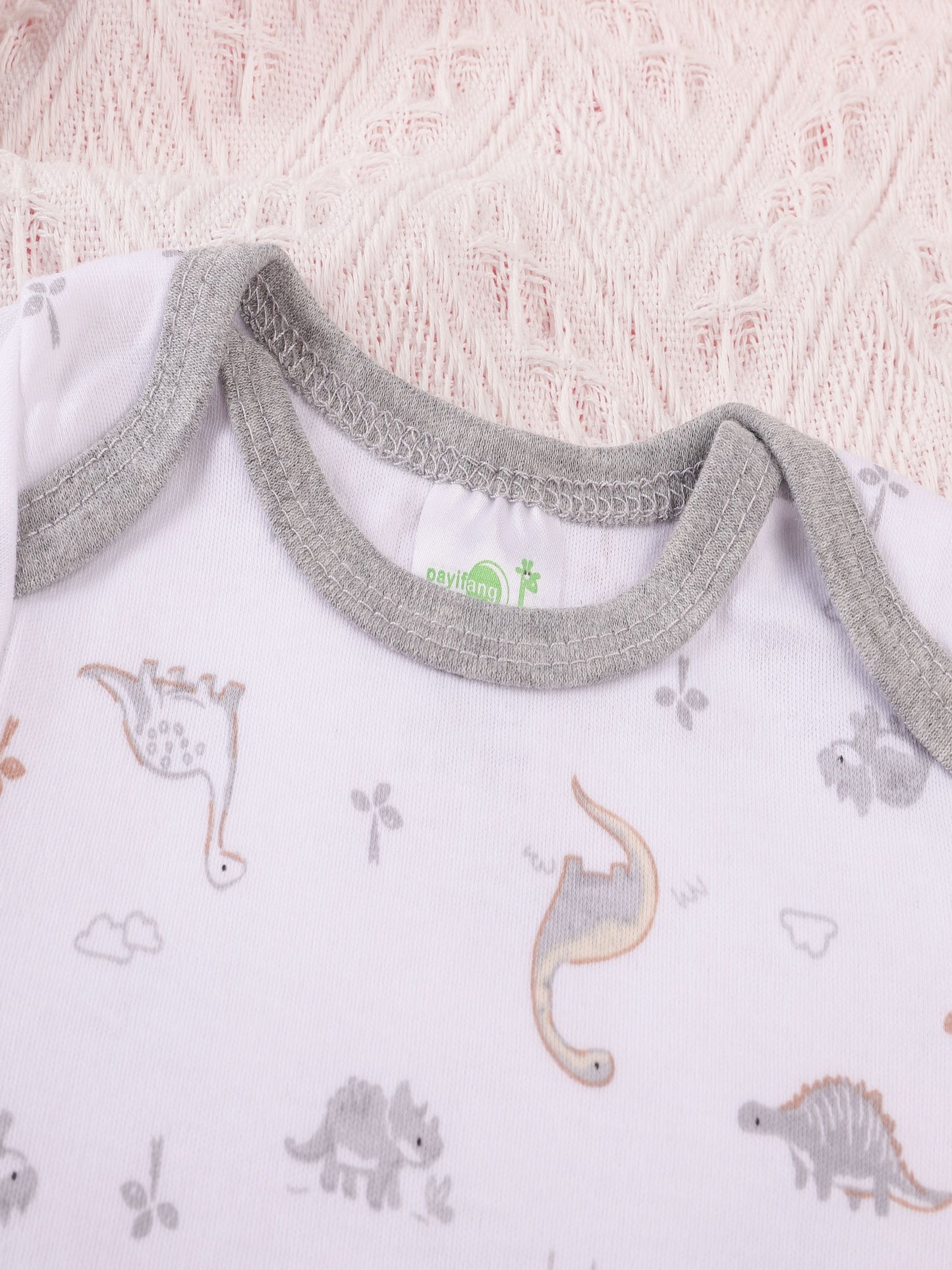 3PCS Sommer Jungen und Mädchen Nette Muster Hoodie Set Kurzarm Dreieck Overall Neugeborenen Baumwolle Bequeme Overall Pyjamas.