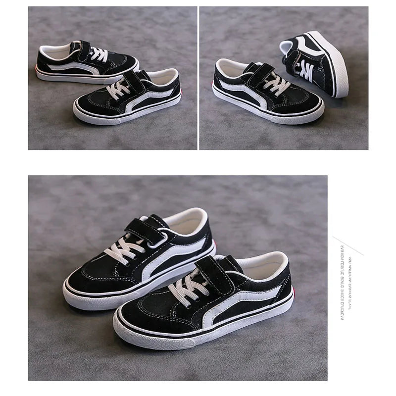 Children's Canvas Shoes Boys Board Shoes New Net Red Low Gang Middle and Large Children Baby Girls Board Shoes Parent-Child Shoe.