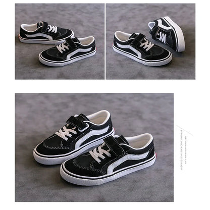 Children's Canvas Shoes Boys Board Shoes New Net Red Low Gang Middle and Large Children Baby Girls Board Shoes Parent-Child Shoe.
