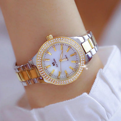 Fashion Casual Women Watch Elegant Luxury Brand Stainless Steel Strap Quartz Dress Watches For Woman Gifts