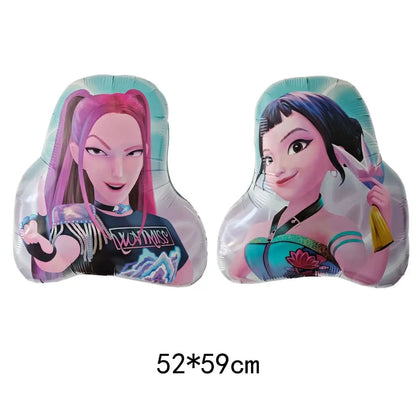 1 Set Kpop Dämonenjäger Thema Ballon Mädchen Alles Gute zum Geburtstag Party Dekoration Kinder Baby Dusche Geschenke Lieferungen