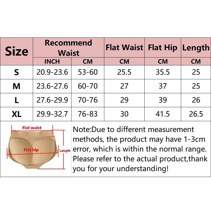Women Body Shaper Buttocks Padded Panties Mid-Waist Hip Pad Fake Butt Lifter Underwear With Filling Buttocks Push Up Underwear.