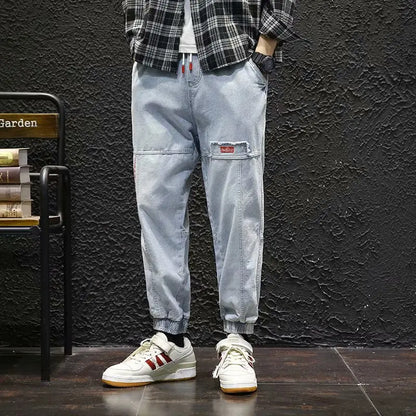 2025 New Streetwear Hip Hop Cargo Pants Men's Jeans Elastic Harun Joggers In Autumn and Spring Men ClothIng.