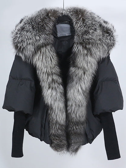 Lose Natürliche Echt Fox Pelz Kragen Mantel Dicke Neue Europäische Mode Weiße Ente Unten Jacke Winter Frauen Warme Luxus Oberbekleidung