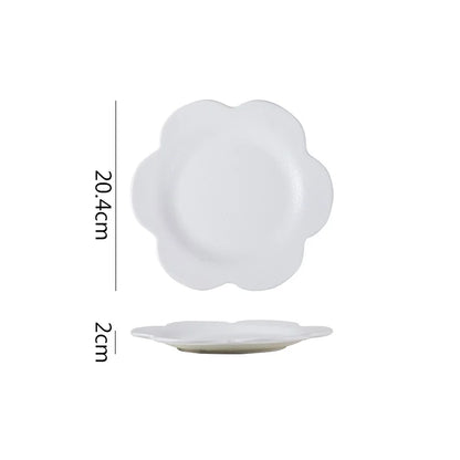 Creative Flower Shape Ceramic Plate Dessert Cake Plate Pasta Dish Sushi Plate Serving Plates Molecular Cuisine Tableware.